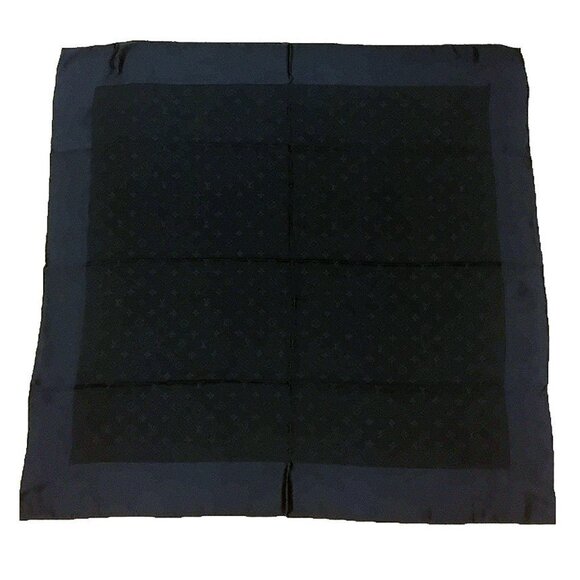 LOUIS VUITTON Carré Monaco Scarf Muffler Monogram Navy 100% Silk  - Unisex - Picture 1 of 4